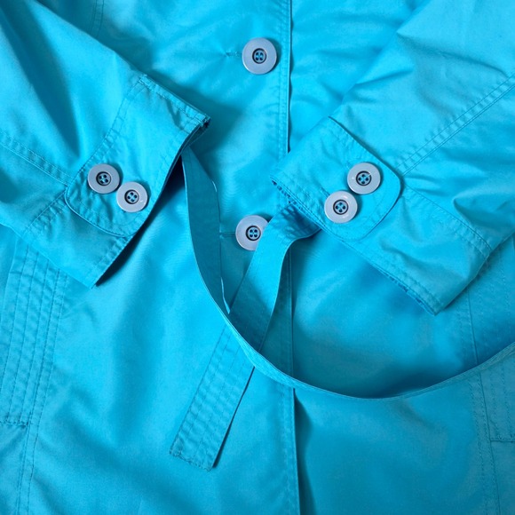 Weather Tamer Women's Teal Blue Trench Coat Belted Water Resistant Size 1X - Picture 5 of 10